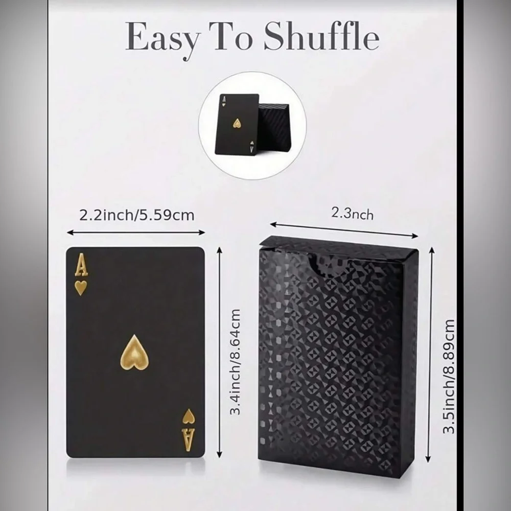 ✨Super Waterproof Black and Gold Playing Cards